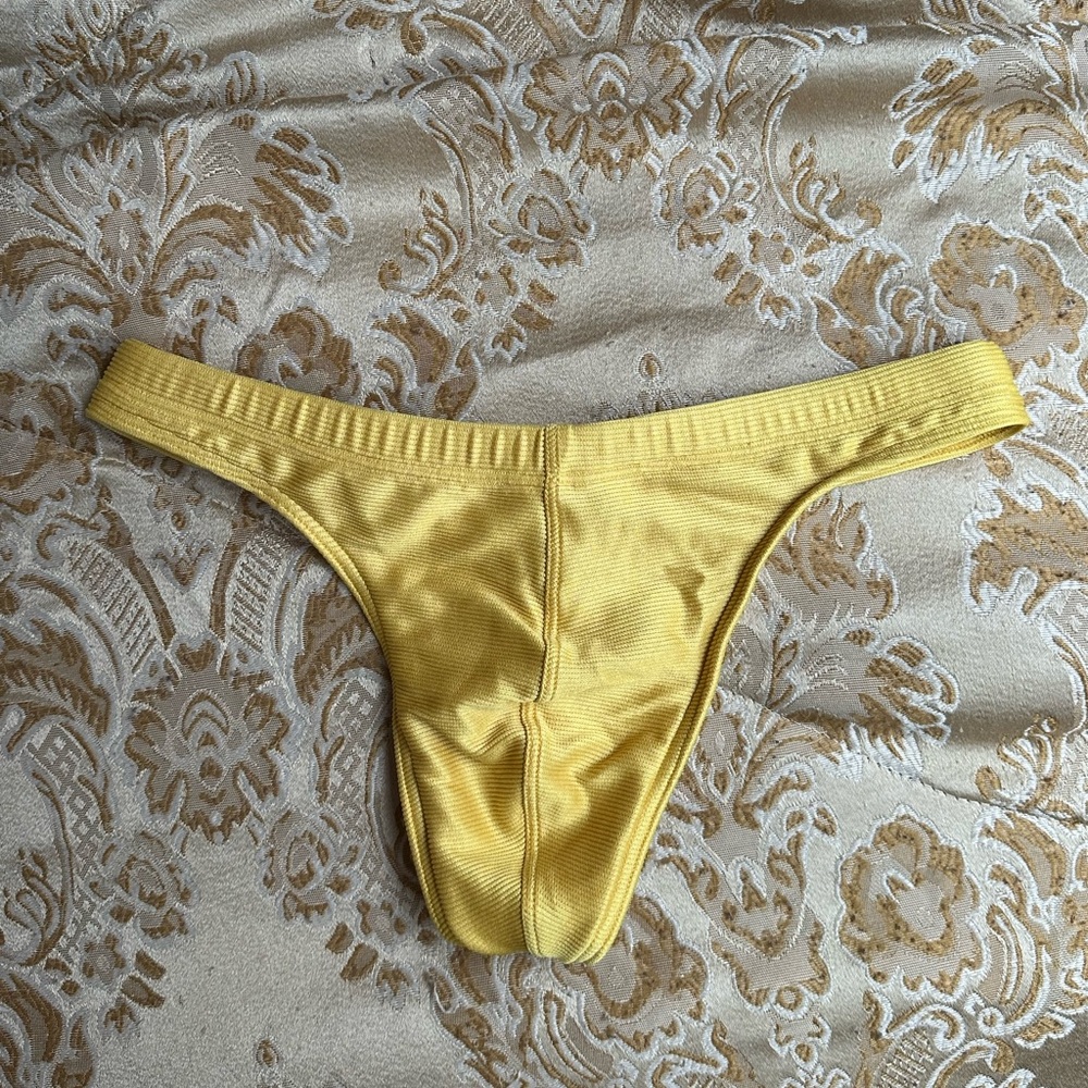 Yellow Ribbed Charlie Swim Thong